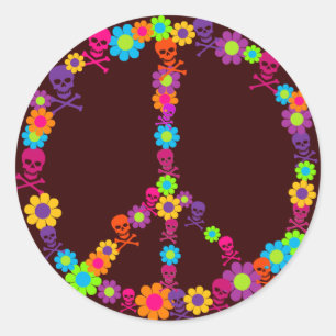 Sticker Rond La paix crédule de l'énergie florale