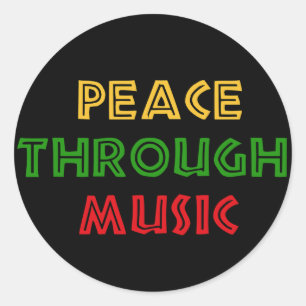 Sticker Rond La paix par la musique