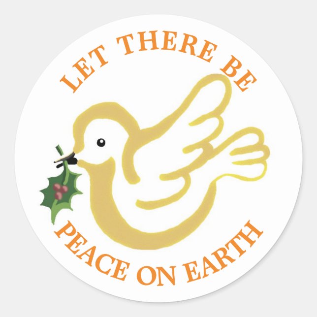 Sticker Rond La paix sur l'aimant de la Terre (Devant)