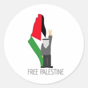 Sticker Rond La Palestine libre avec la droite du retour