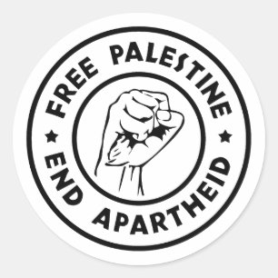 Sticker Rond La Palestine libre met fin à l'apartheid