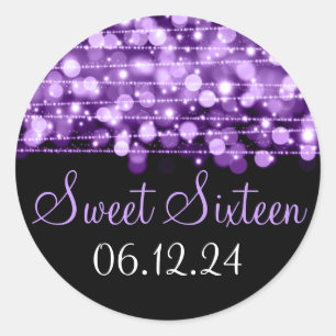 Sticker Rond La partie de faveur de sweet sixteen miroite