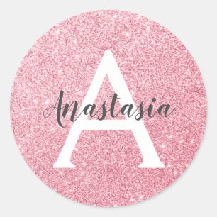 Sticker Rond La Parties scintillant d'or Rose chic et branchée 