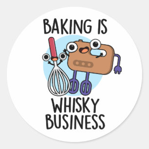 Sticker Rond La pâtisserie est une affaire de fouet drôle Pun d