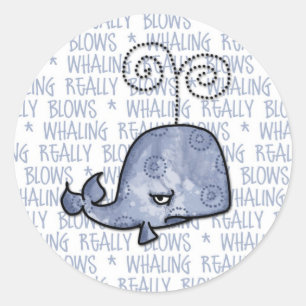 Sticker Rond la pêche à la baleine souffle vraiment des