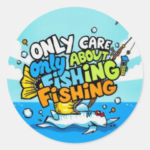 Sticker Rond La pêche : une poursuite passionnée