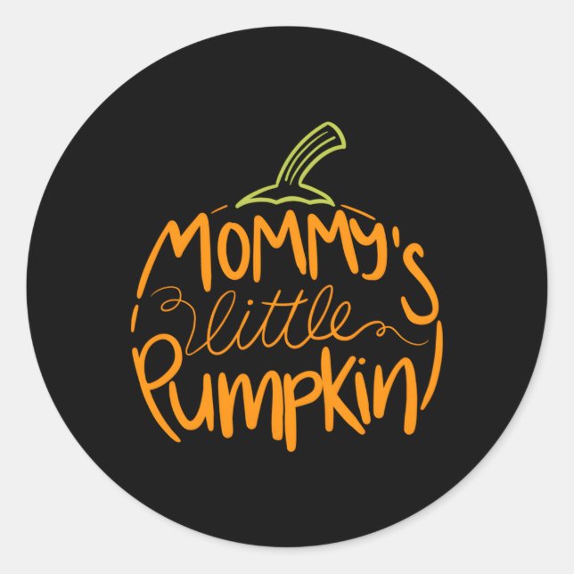 Sticker Rond La Petite Citrouille De Maman D'Halloween (Devant)
