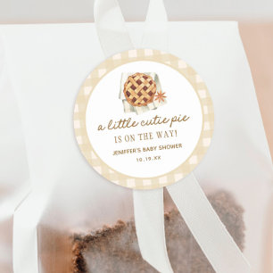 Sticker Rond La Petite Cutie Pie D'Automne Est Sur Le Chemin Ba