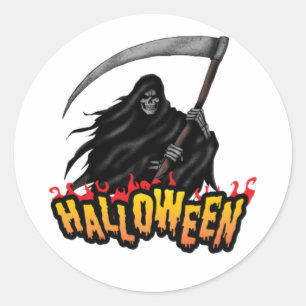 Sticker Rond La peur de l'Halloween sur le papier