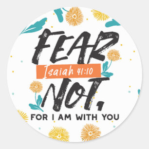Sticker Rond La Peur Pas Isaïe Bible Verse Conception Inspirant