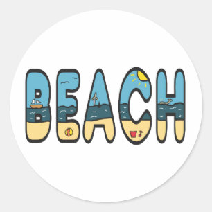 Sticker Rond La Plage