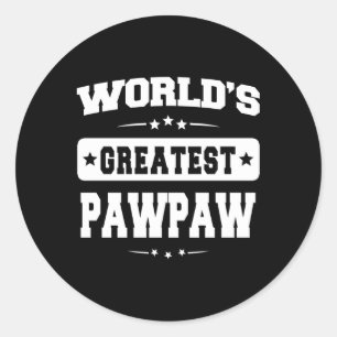 Sticker Rond La Plus Grande Fête des pères Pawpaw Papa Du Monde