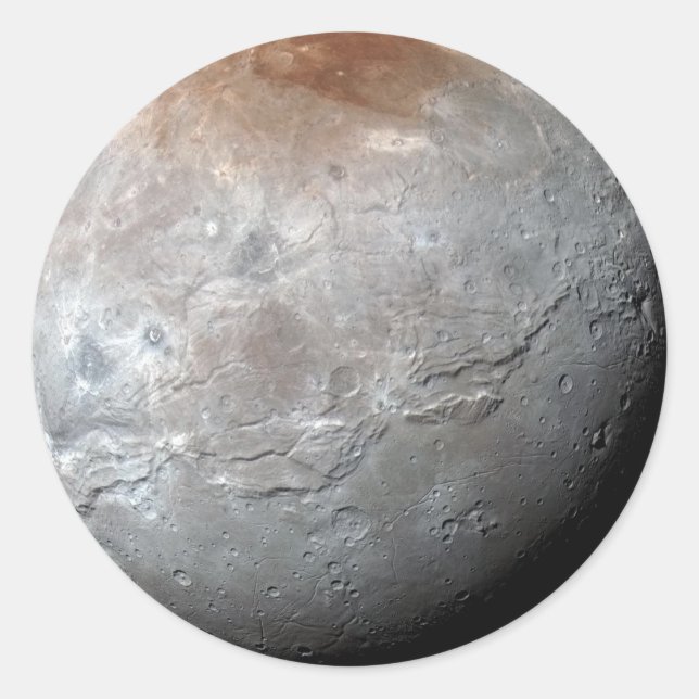 Sticker Rond La plus grande lune de Pluton : Charon (Devant)