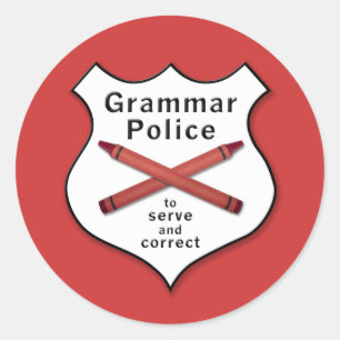 Sticker Rond La police de grammaire Badge