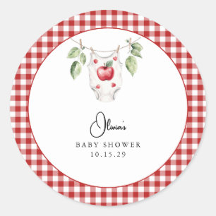 Sticker Rond La pomme de notre Baby shower oculaire