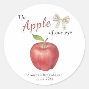 Sticker Rond La pomme de notre Baby shower oculaire