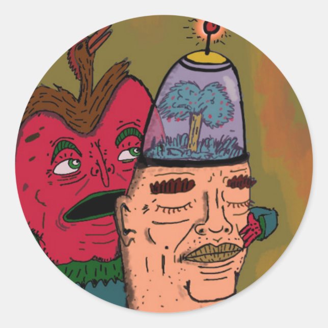 Sticker Rond La pomme parlante (Devant)