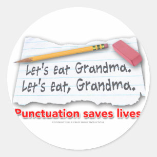 Sticker Rond La ponctuation sauve les vies