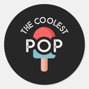 Sticker Rond La Pop La Plus Coolle Drôle Chemise Papa Pour Papa
