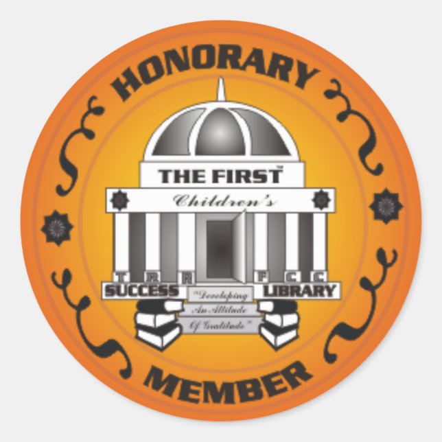 Sticker Rond La première bibliothèque de succès pour enfants (Devant)