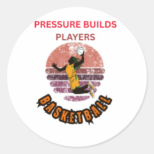Sticker Rond La pression motive les joueurs de basketball