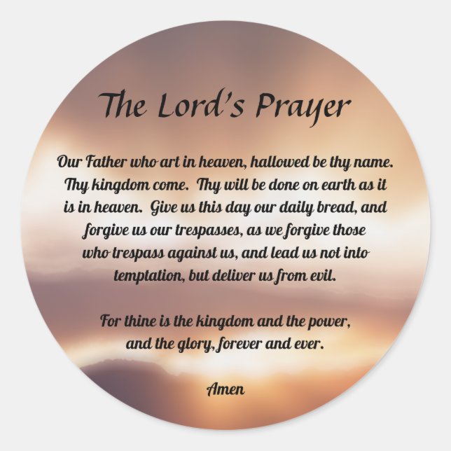 Sticker Rond La prière du Seigneur (Devant)