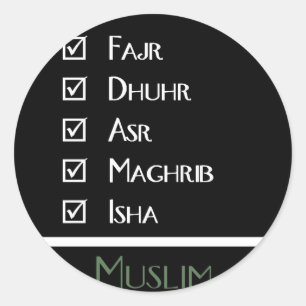 Sticker Rond La prière islamique - 5 fois par jour - des