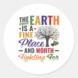 Sticker Rond La protection De l'environnement du jour des terre