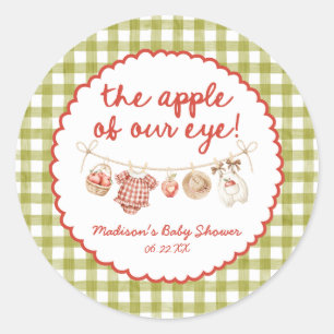 Sticker Rond La Prunelle De Nos Yeux Baby Shower Fantaisiste D'