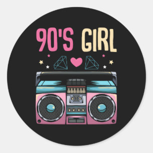 Sticker Rond La Radio Ancienne Du Style Des Années 90