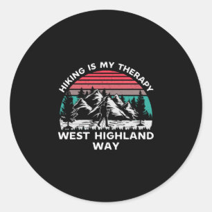 Sticker Rond La randonnée de l'homme sur le chemin des Highland