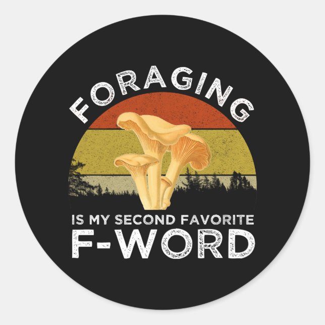 Sticker Rond La recherche de nourriture est ma deuxième Chanter (Devant)