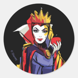 Sticker Rond La Reine du Mal Poser avec Apple