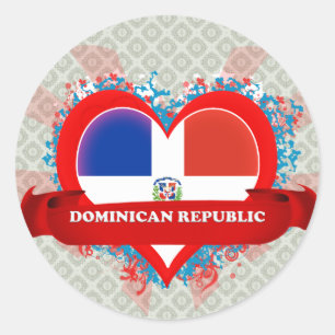 Sticker Rond La République Dominicaine d'amour du cru I