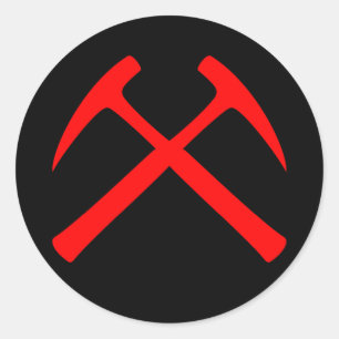 Sticker Rond La roche Croix-Rouge par martèle l'autocollant