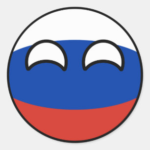 Sticker Rond La Russie Geeky tendante drôle Countryball
