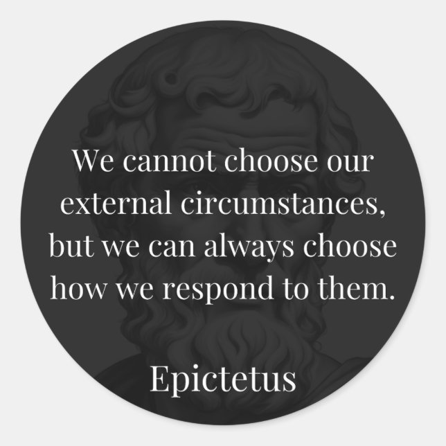 Sticker Rond La sagesse d'Epictetus : l'autonomisation par la r (Devant)