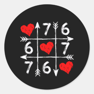Sticker Rond La Saint-Valentin 67 Six Sept Mème Amour 6 7 Cœur
