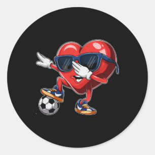 Sticker Rond La Saint-Valentin Cœur Dabbing Cœur Joueur Footbal