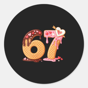 Sticker Rond La Saint-Valentin des femmes 67 Meme rempli de cœu
