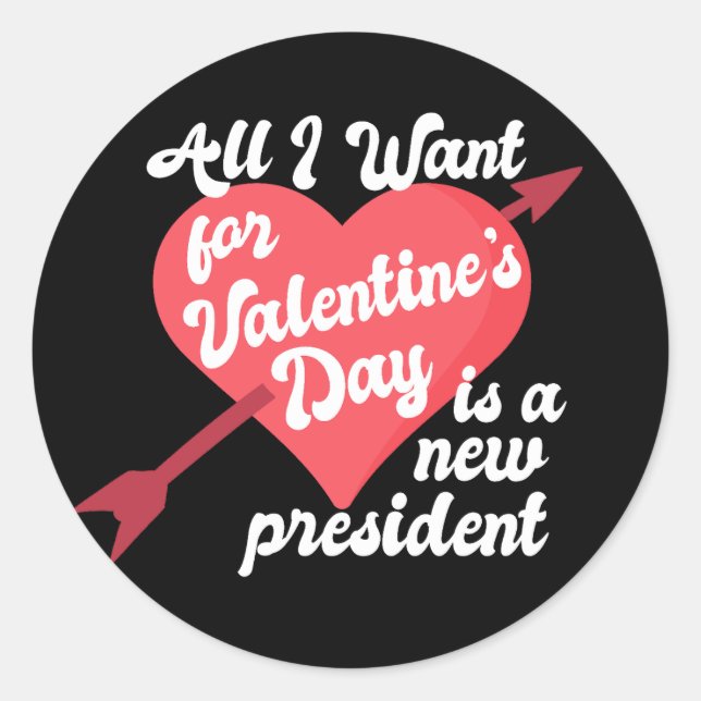 Sticker Rond La Saint-Valentin politique drôle anti-Trump (Devant)