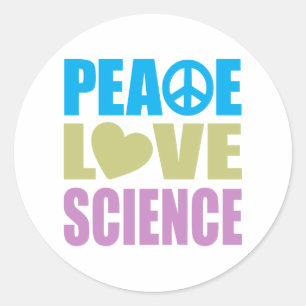 Sticker Rond La Science d'amour de paix