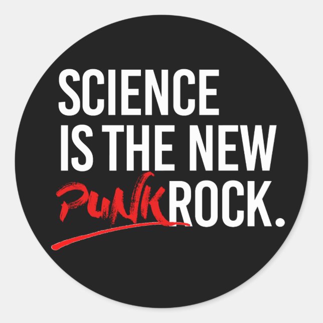 Sticker Rond La science est le nouveau punk rock (Devant)