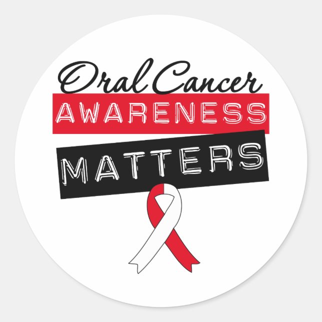Sticker Rond La sensibilisation au cancer oral compte (Devant)