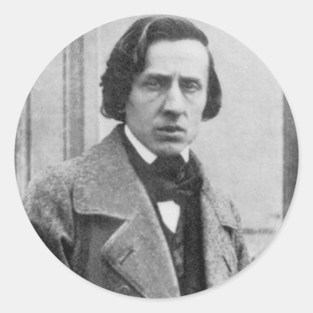 Sticker Rond La seule photo connue de Frédéric Chopin (Devant)