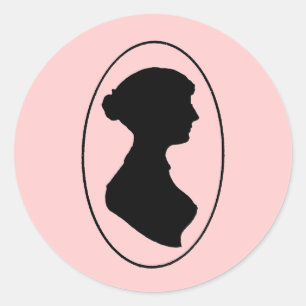 Sticker Rond La silhouette de Jane Austen