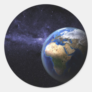 Sticker Rond La terre dans l'espace