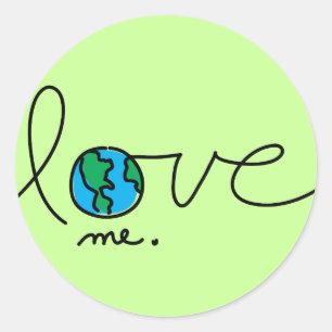 Sticker Rond La terre de planète d'amour