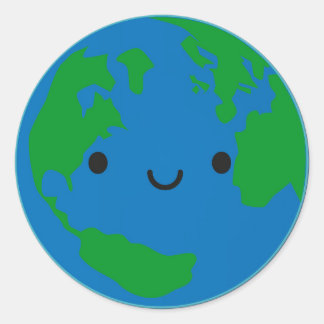 Sticker Rond La terre heureuse de planète