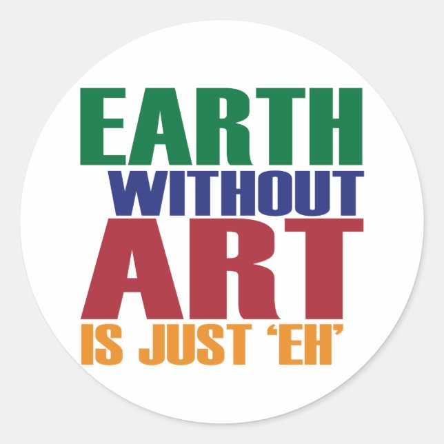Sticker Rond La Terre Sans Art Est Juste (Devant)
